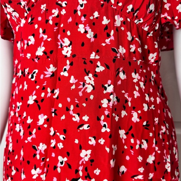 A New Day Red Floral Short-Sleeve Maxi Dress Size 4 - Picture 12 of 14